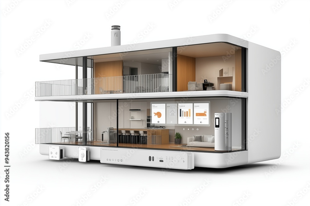 Model of a smart home with integrated systems Model of a smart home with integrated systems