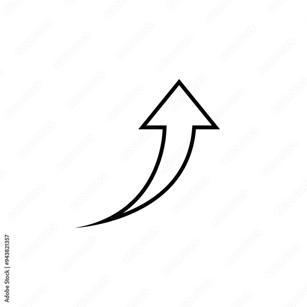 Rising arrow line icon in generic style. Profit growth concept Rising arrow line icon in generic style. Profit growth concept