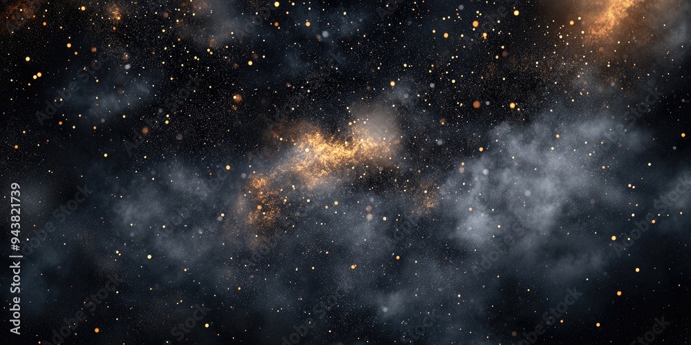 Naklejka premium Cinematic dark background with dust particles in 3D cartoon rendering