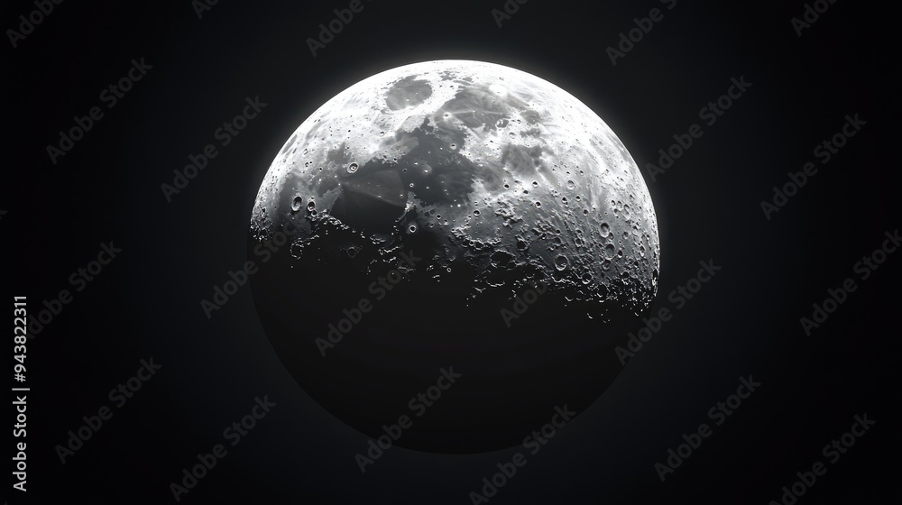 Crescent Moon background in 3D cartoon rendering The Moon serves as Earth s sole permanent natural satellite and is the fifth largest natural satellite in the Solar System Crescent Moon background in 3D cartoon rendering The Moon serves as Earth s sole permanent natural satellite and is the fifth largest natural satellite in the Solar System