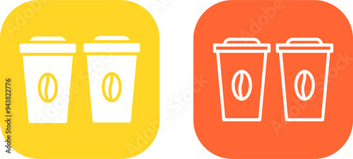 Two Coffees Vector Icon