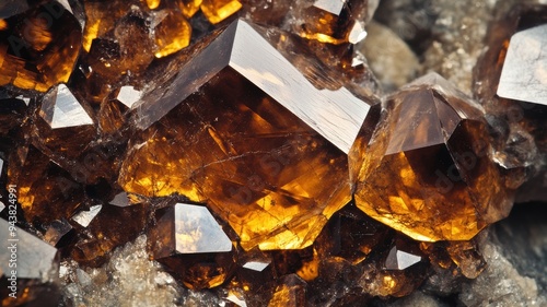 Detailed view of sphalerite showcasing deep brown tones and gold flecks