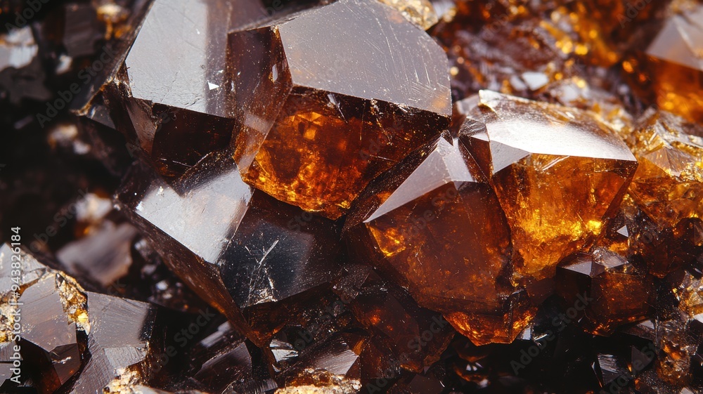 Detailed view of sphalerite showcasing deep brown tones and gold flecks Detailed view of sphalerite showcasing deep brown tones and gold flecks