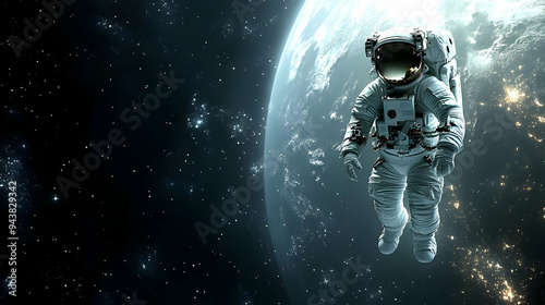 Astronaut floating in space...