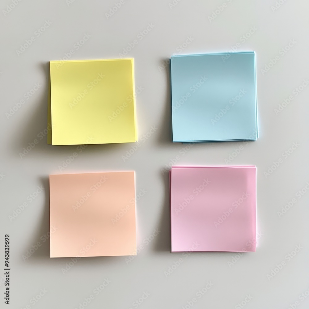 A collection of sticky notes in different colors. A collection of sticky notes in different colors.