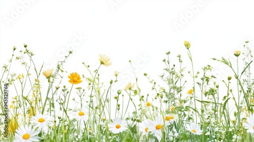 colorful folwer and plant on the white background