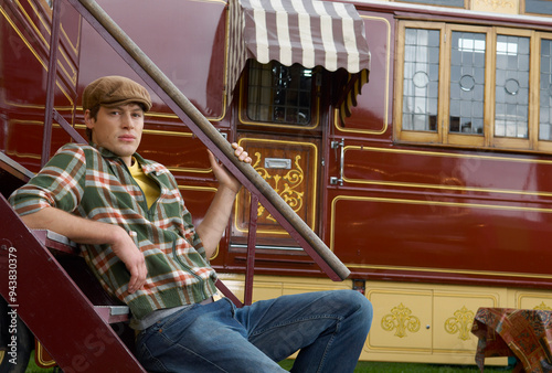 Man at Carters Steam Fair, England photo