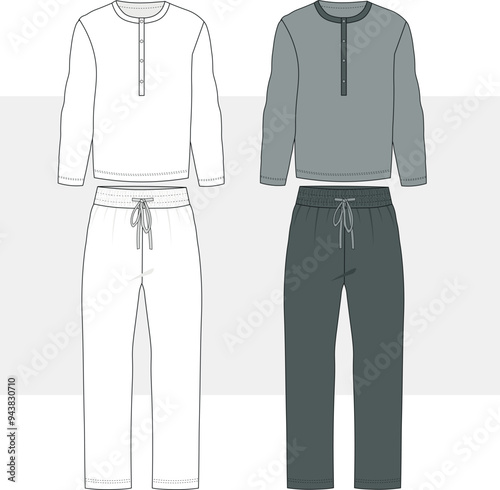 TRACK SUIT SWEATSHIRT AND JOGGERS SET FOR MEN AND BOYS SPORTS WEAR VECTOR. MEN AND BOYS TEE AND PAJAMA SET SLEEP WEAR VECTOR DRAWING
