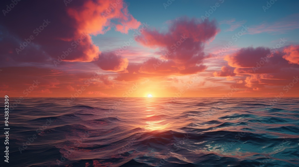 Dramatic Sunset Over the Ocean Dramatic Sunset Over the Ocean