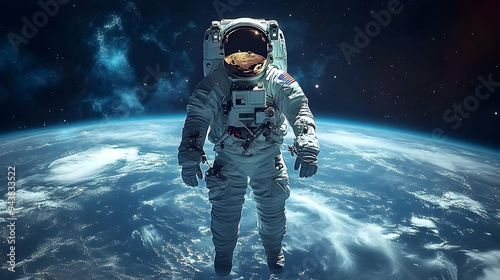 Astronaut floating in space...