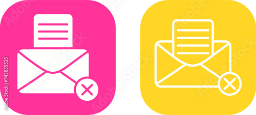 Rejection Of A Letter Vector Icon