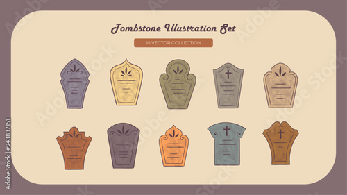 Tombstone Illustration Set