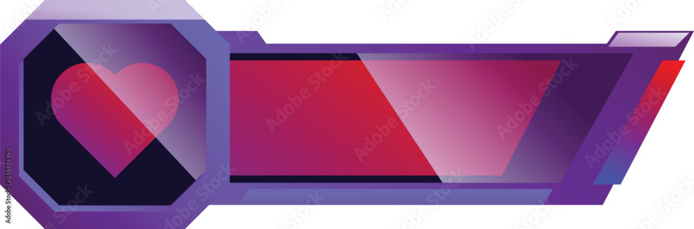 Naklejka premium Game interface bar with a heart icon, perfect for increasing lives and health points in video games