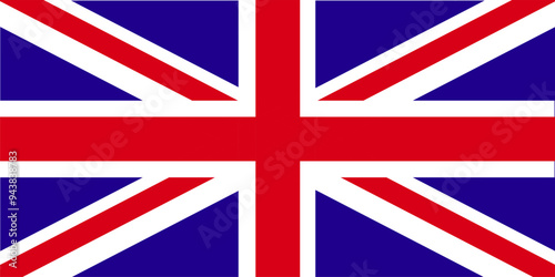 Flag of Great Britain. Flag of the United Kingdom. Flat flag, vector.