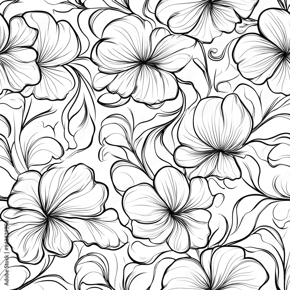 floral and leaf seamless patterns in doodle-style tile designs with graphic format. floral and leaf seamless patterns in doodle-style tile designs with graphic format.