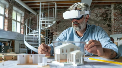 The architect using VR headset photo