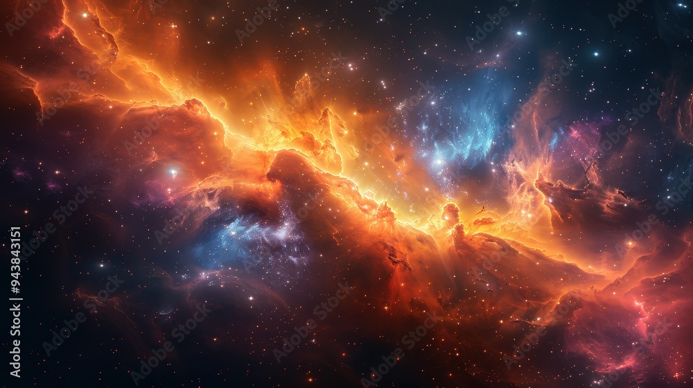 Cosmic Nebula with vibrant colors Cosmic Nebula with vibrant colors