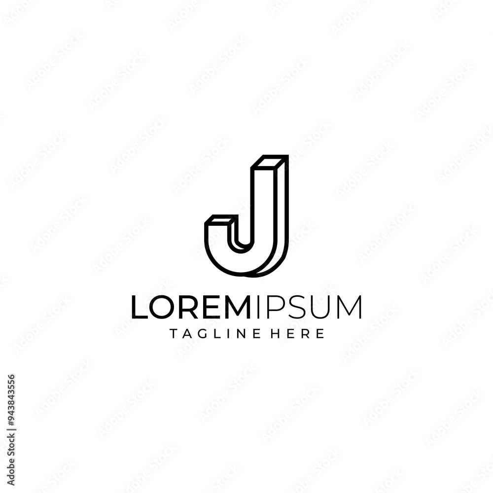 letter symbol J minimalist line art simple modern logo letter symbol J minimalist line art simple modern logo