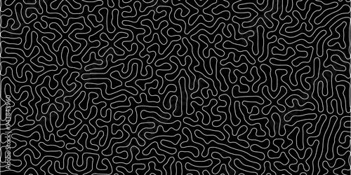 Abstract seamless turing pattern minimal organic geometric black background. white stock line abstract pattern Transparent monochrome striped texture, seamless pattern, modern stylish texture.