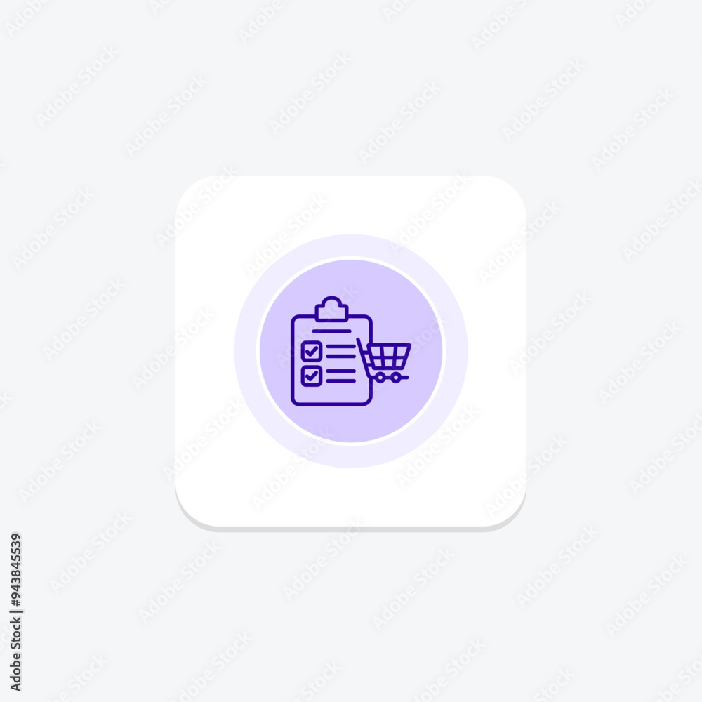 Shopping List icon, list, shopping, groceries, consumer line icon, editable vector icon, pixel perfect, illustrator ai file