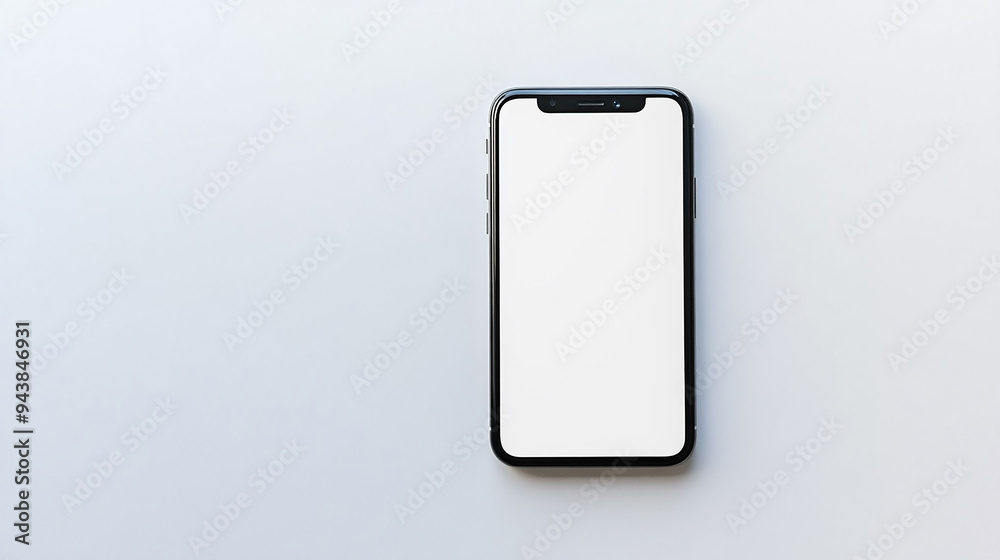 Mobile phone blank screen on white background Mobile phone blank screen on white background