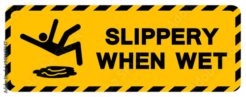 Slippery When Wet Symbol Sign,Vector Illustration, Isolate On White Background Label. EPS10