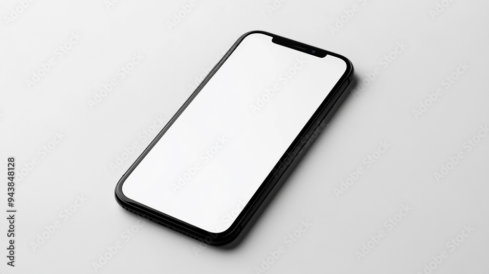 Mobile phone blank screen on white background Mobile phone blank screen on white background