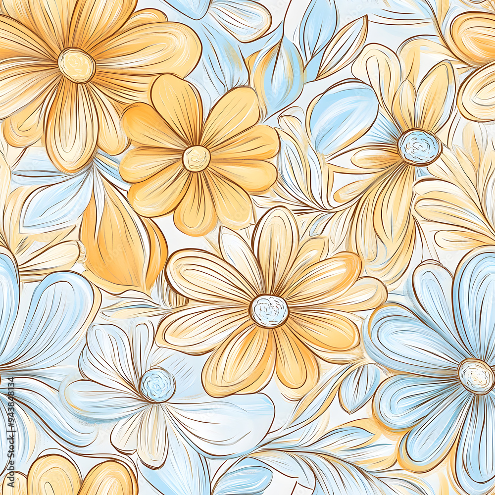 floral and leaf seamless patterns in doodle-style tile designs with graphic format. floral and leaf seamless patterns in doodle-style tile designs with graphic format.