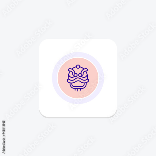 Lion Dance icon, dance, performance, chinese, tradition line icon, editable vector icon, pixel perfect, illustrator ai file