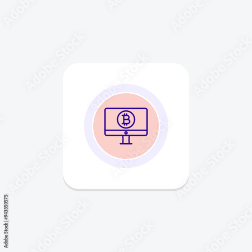 Bitcoin Wallet icon, wallet, cryptocurrency, digital, secure line icon, editable vector icon, pixel perfect, illustrator ai file