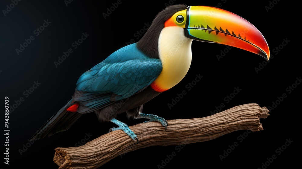 Obraz premium Colorful Toucan Perched on a Branch