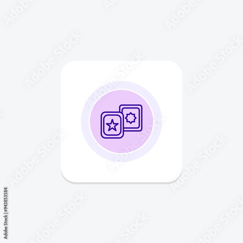 Flashcards icon, study cards, cue cards, revision cards, index cards line icon, editable vector icon, pixel perfect, illustrator ai file