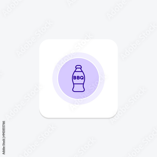 BBQ Sauce Bottle icon, sauce, bottle, condiment, grill line icon, editable vector icon, pixel perfect, illustrator ai file