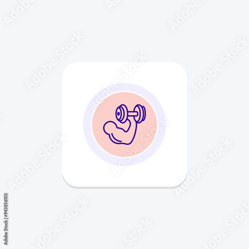 Strength Training icon, training, lift, weight, muscle line icon, editable vector icon, pixel perfect, illustrator ai file