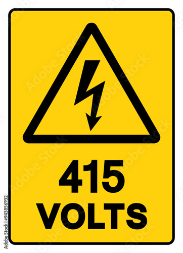 415 Volts Tag Symbol Sign,Vector Illustration, Isolate On White Background Label. EPS10