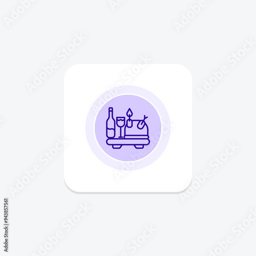 Dinner icon, evening meal, supper, dinner options, dinner menu line icon, editable vector icon, pixel perfect, illustrator ai file