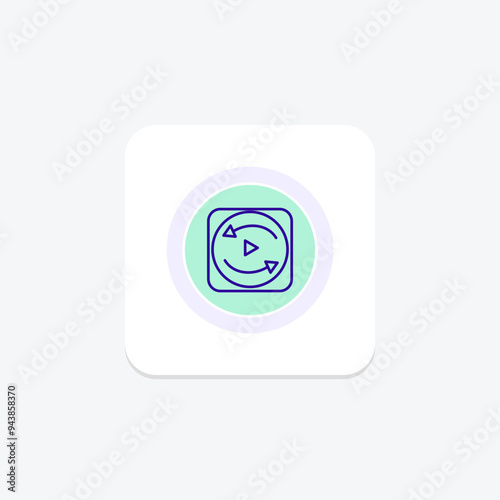 Replayability icon, gaming, game, replay value, longevity line icon, editable vector icon, pixel perfect, illustrator ai file photo