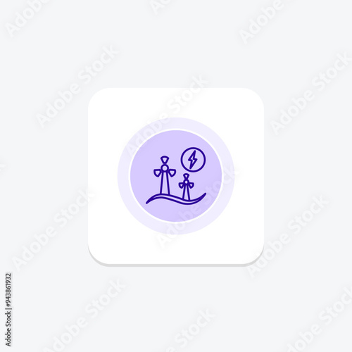 Wind Energy icon, wind, energy, renewable, power line icon, editable vector icon, pixel perfect, illustrator ai file photo