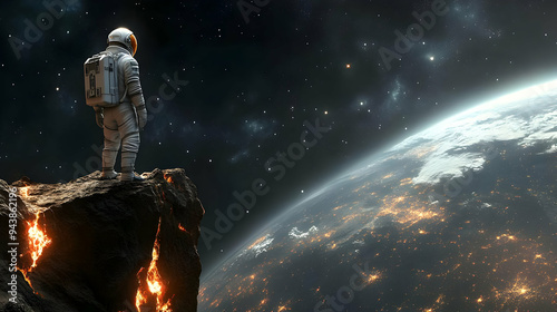 Astronaut standing on an as...