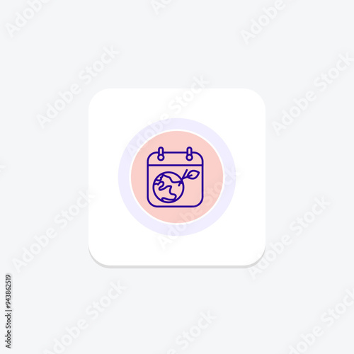 Earth Day icon, earth, day, celebration, awareness line icon, editable vector icon, pixel perfect, illustrator ai file