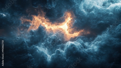 Magical storm cloud with intense dark swirls, ethereal electric arcs, studio lighting, seamless white background,