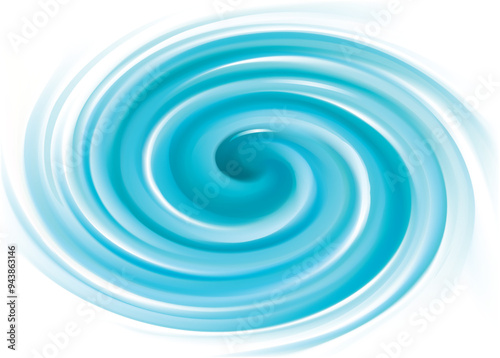 Bright teal helix vertigo curvy twister rotary moving spray new year winter cyclone surface. Volute gyration blur flow cool ice shiny pure vibrant celeste color illustration space for text in center
