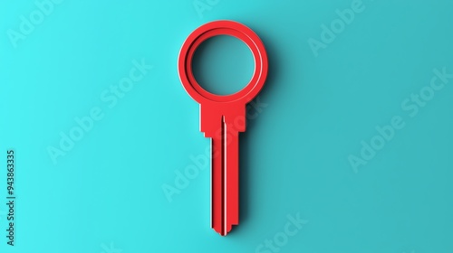 Key and lock fused together, inseparable bond, flat design illustration photo