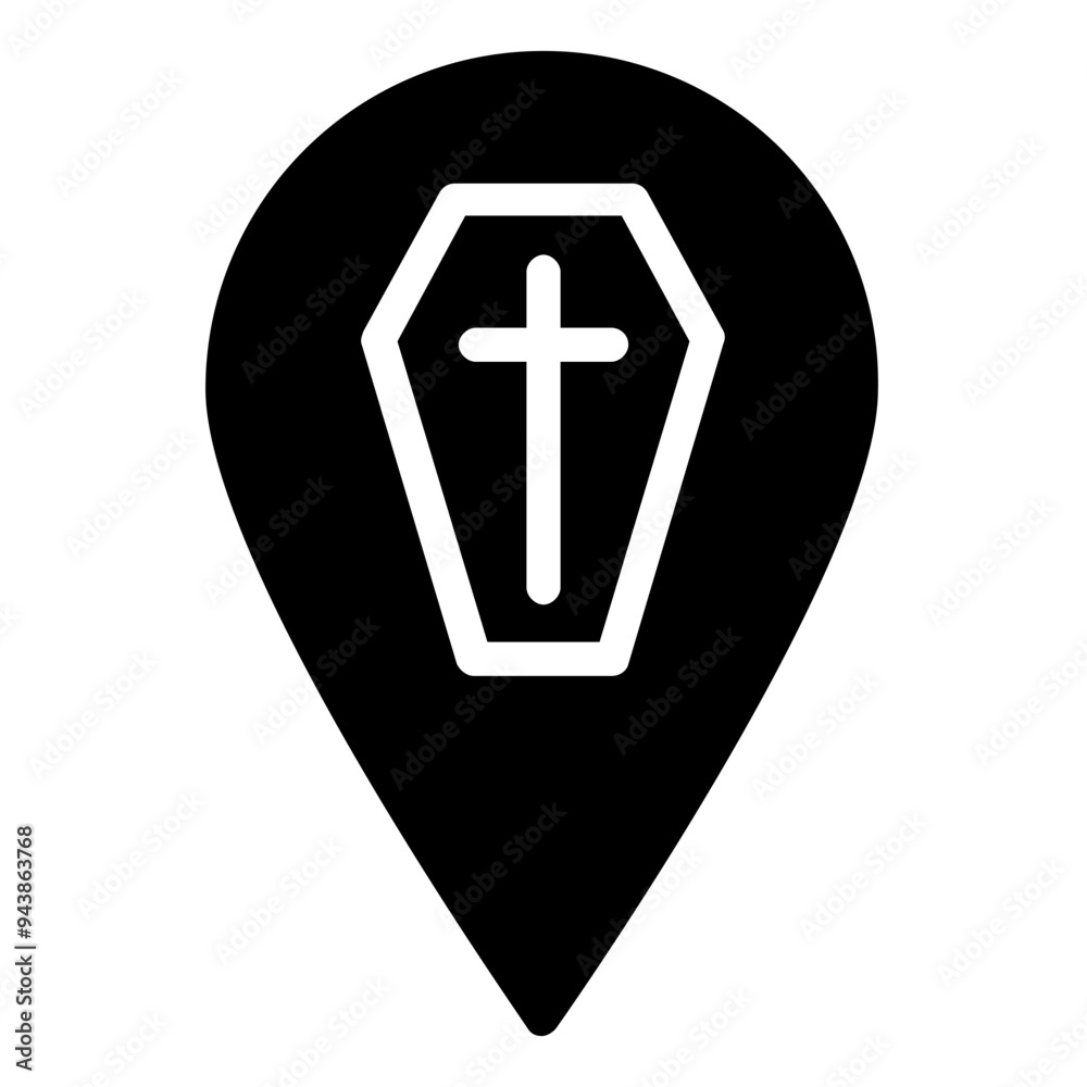 Obraz premium location funeral icon