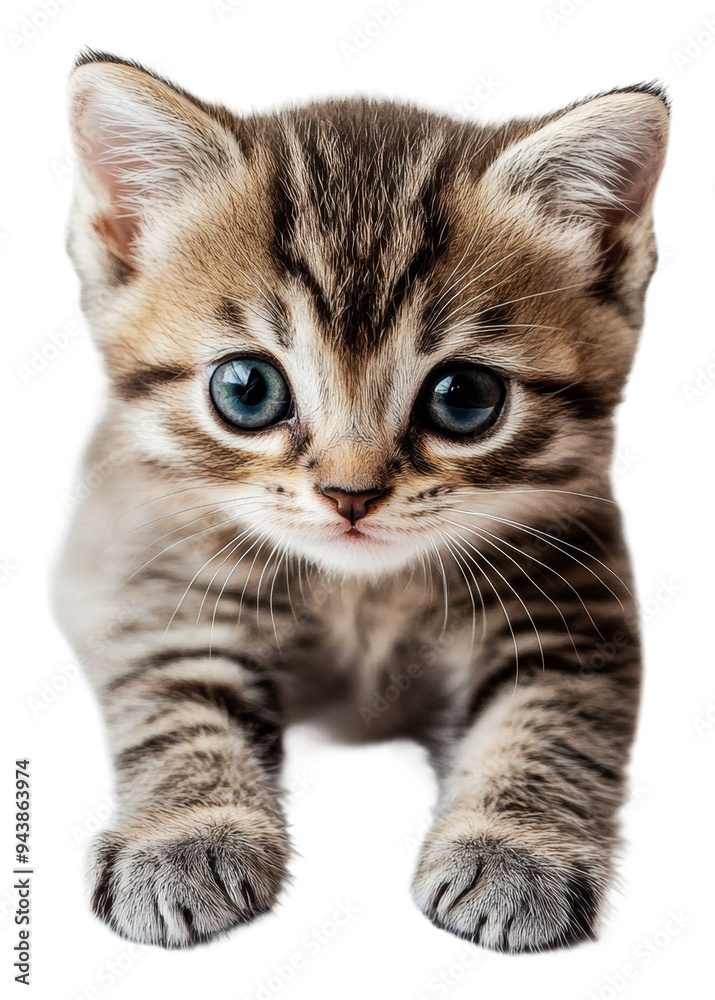 Obraz premium PNG Cute tabby kitten curiously exploring indoors