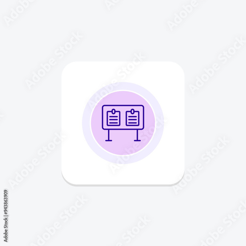 Bulletin Board line icon , vector, pixel perfect, illustrator file