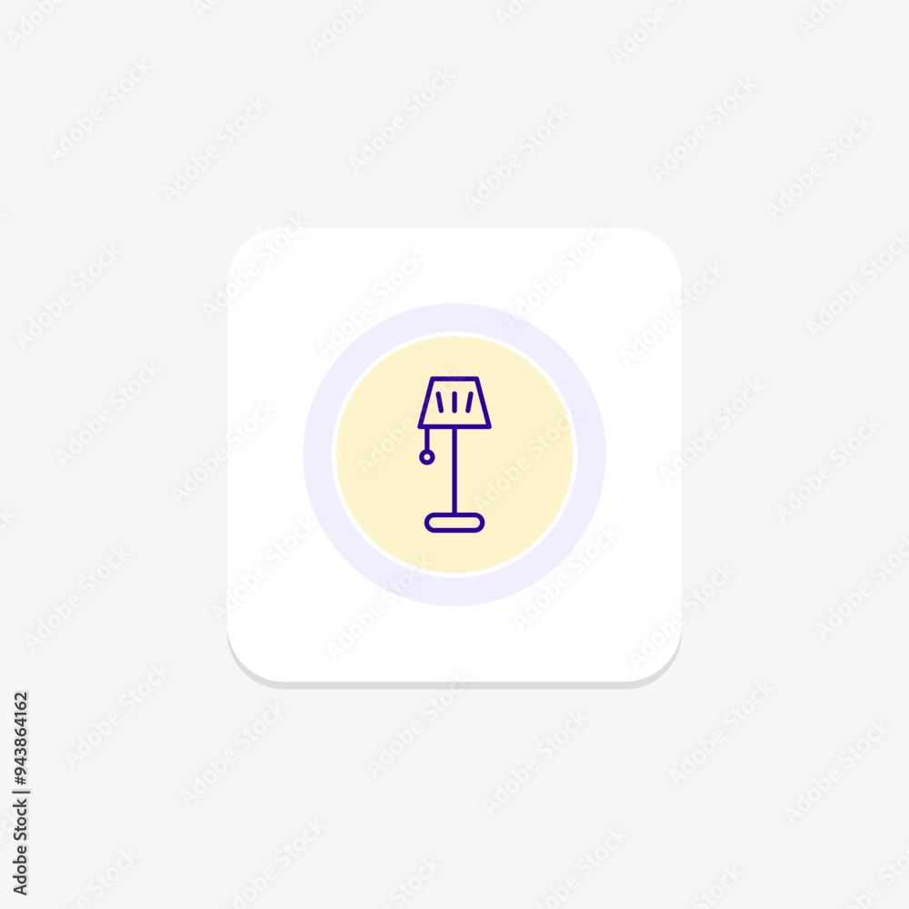 Floor Lamp line icon , vector, pixel perfect, illustrator file Floor Lamp line icon , vector, pixel perfect, illustrator file