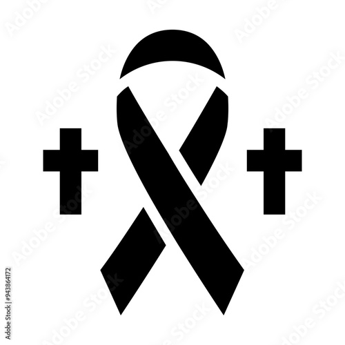 black ribbon icon