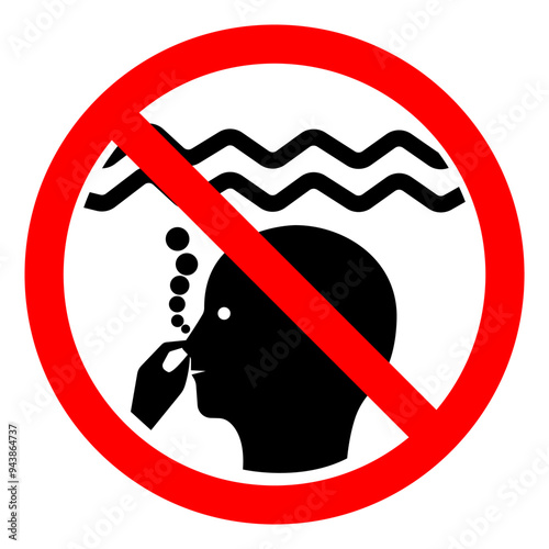 No Long Water Breath Holding Symbol Sign, Vector Illustration, Isolate On White Background Label .EPS10