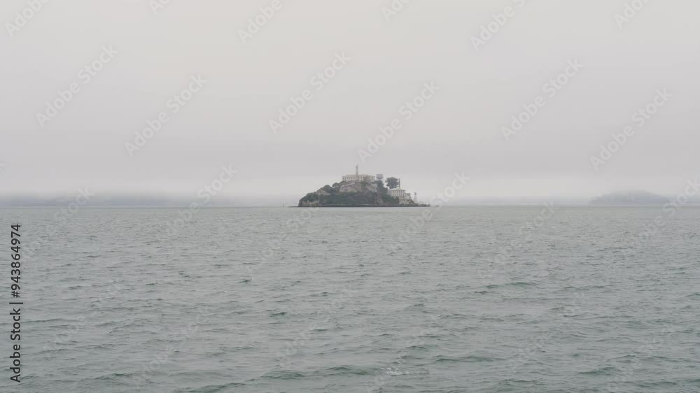 Slow motion landscape of Alcatraz Island San Francisco historic museum jail prison city tours Embarcadero California USA America travel tourism landmark attraction Slow motion landscape of Alcatraz Island San Francisco historic museum jail prison city tours Embarcadero California USA America travel tourism landmark attraction